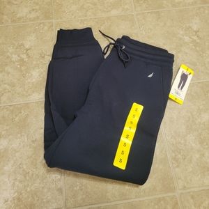 Nautica Fleece Lined Joggers L Blue NEW Women's Pants